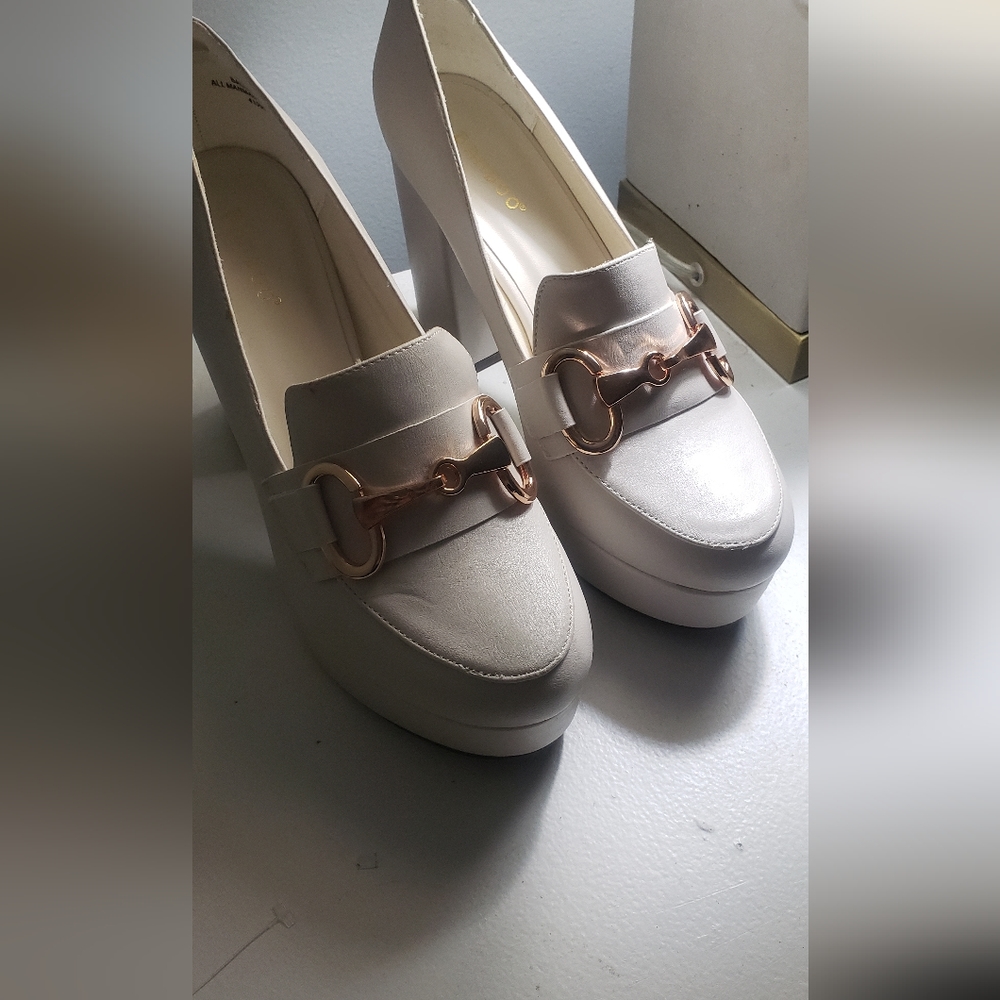 leather platform heel